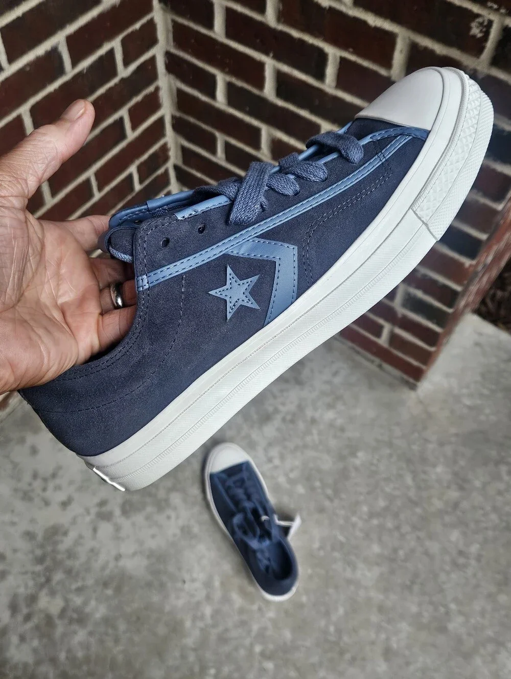 NWT Converse Low Top Suede Sneakers in Navy and Light Blue